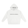 Beaumont Made for the second glance. premium heavyweight white hoodie front view.