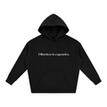 Beaumont Effortless is expensive. premium heavyweight black hoodie front view.
